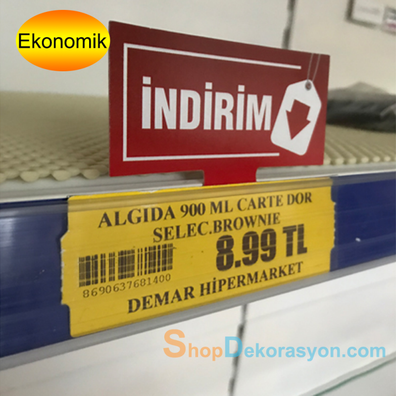 Market Raf Önü Fiyat Etiketliği İndirim Kulakçığı