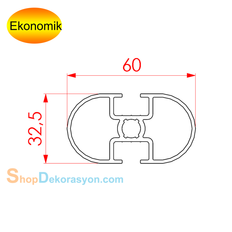 Alüminyum Dikme Raf Profili ,  INOX Eloksallı