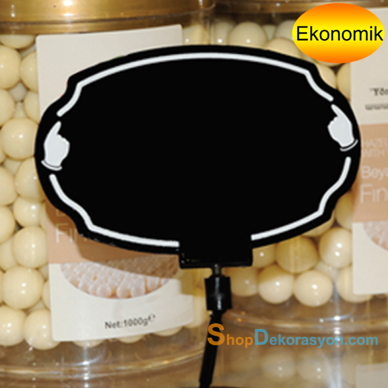 Ayaklı Raf Üstü Fiyatlık Elips