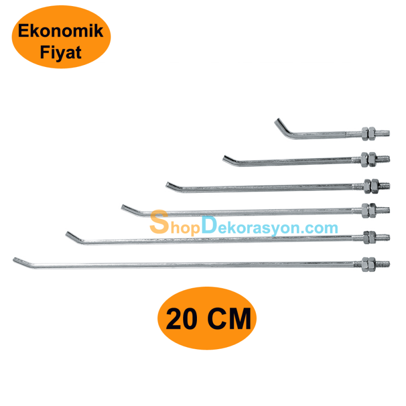 20cm Çift Somunlu Askı Kancası