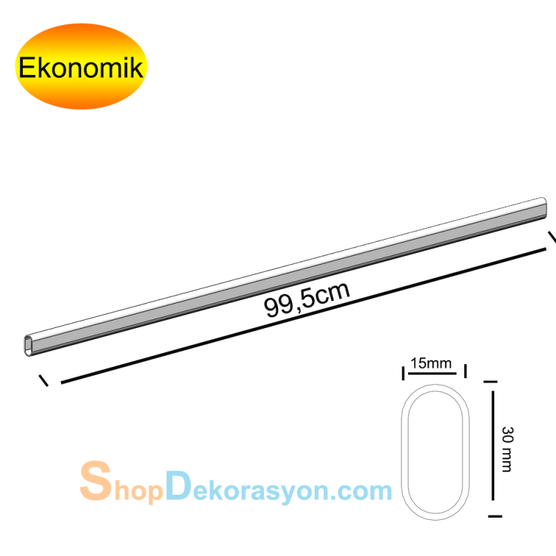 Askı Borusu, Krom 100cm
