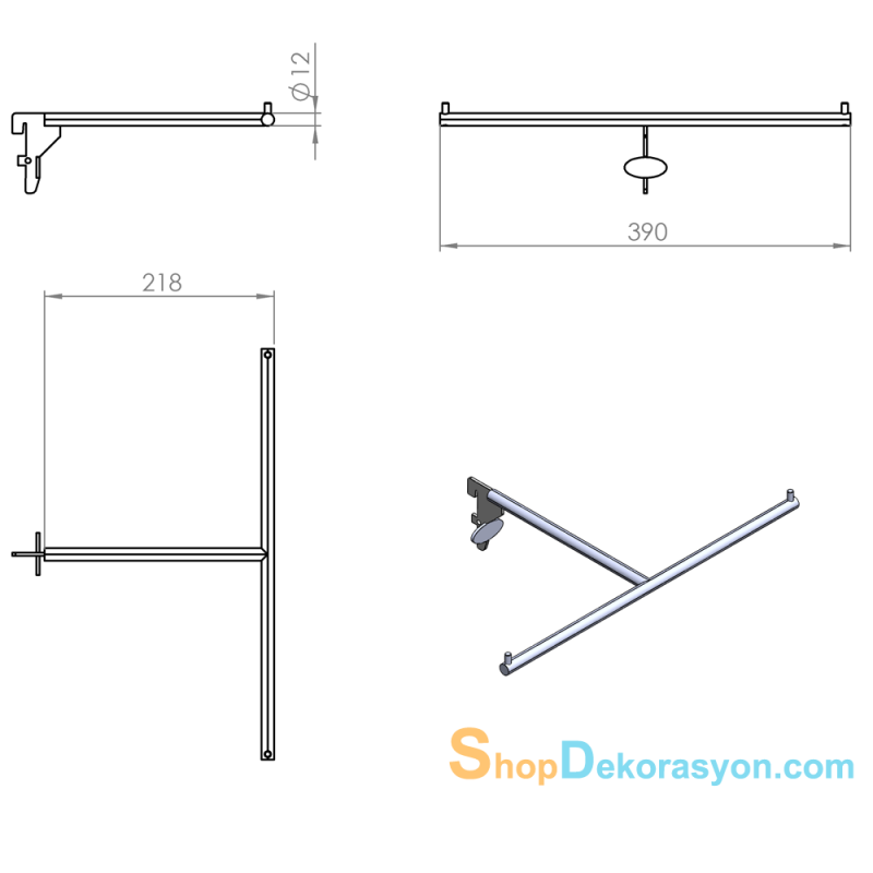 T Şeklinde Askılık Kolu Baston