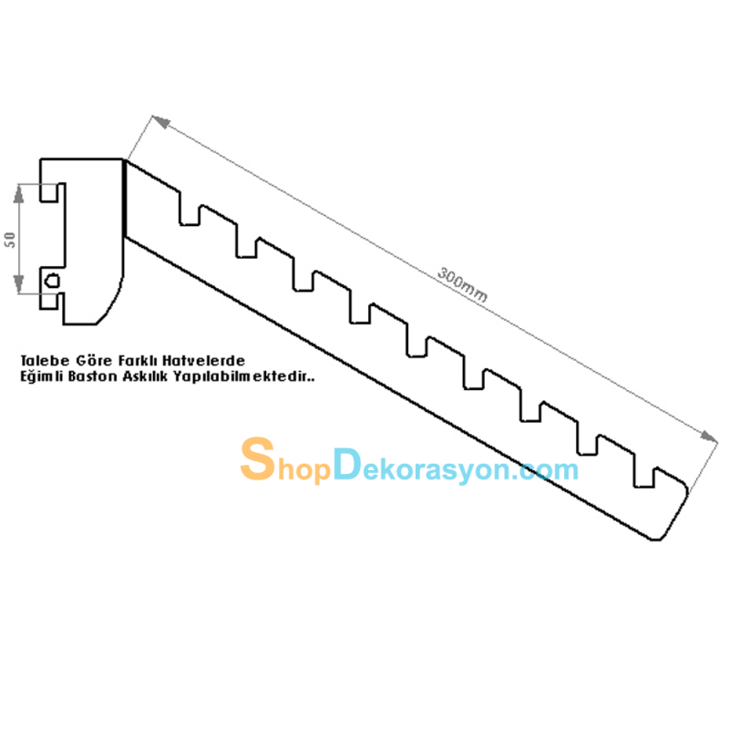 Eğimli Kademeli Baston Askı Taşıyıcı