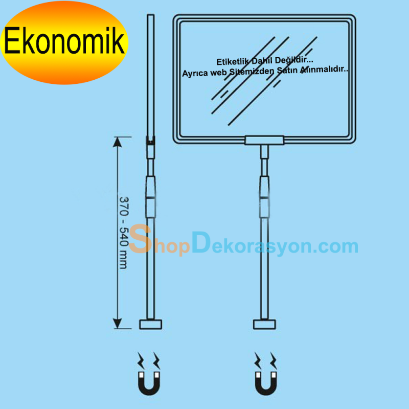 Mıknatıslı Fiyatlık Tutucu Borusu, Etiketlik Hariç