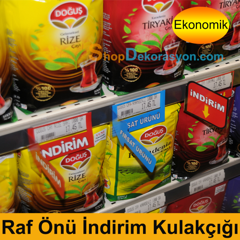 İndirim Raf Önü İkaz Kulakçığı Pvc