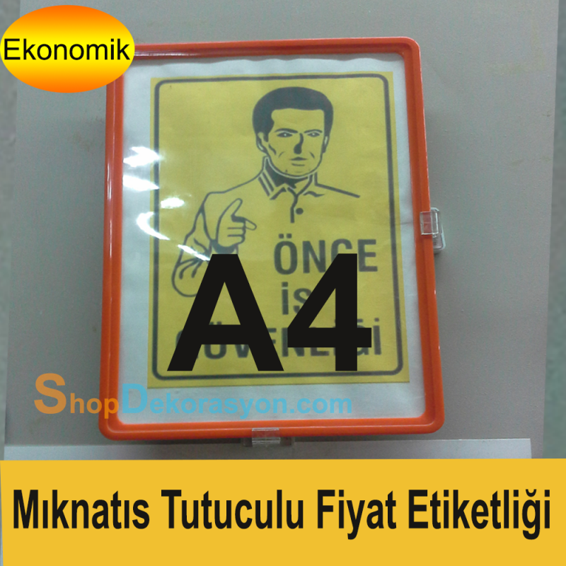 Mıknatıslı Metal Yüzeye ve Profile Sabitlenebilen A4 Fiyat Etiketliği