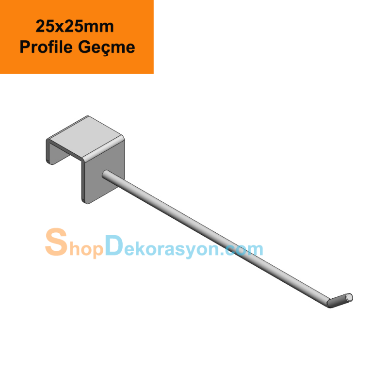 2,5cm Profile Geçme Kanca 20cm