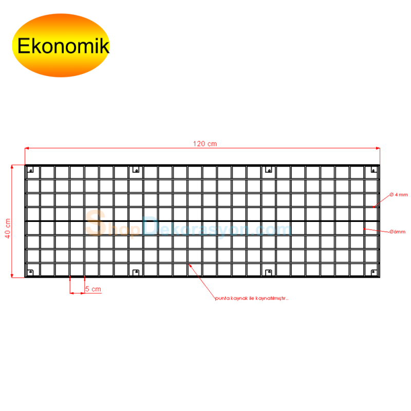 Grid Izgara Panel, 40cm x 120cm