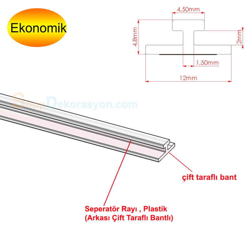 Seperatör Rayı Yapışkanlı