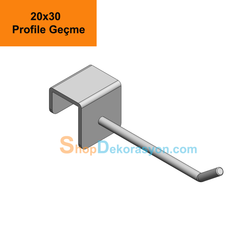 AB1 Geçme Kanca 20x30 Profile Geçme 10cm