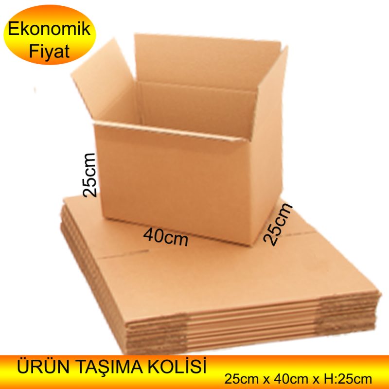 Uygun ve Ekonomik Fiyatlı Boş Karton Koli 400mm x 250mm x 250mm