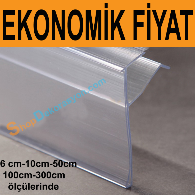 Cam Raf Etiket Tutucu